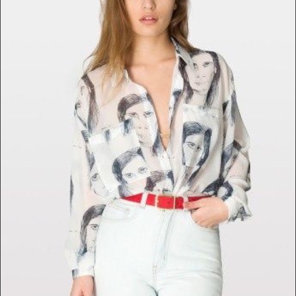 American Apparel Tops - American Apparel Oversized Graphic Blouse OS